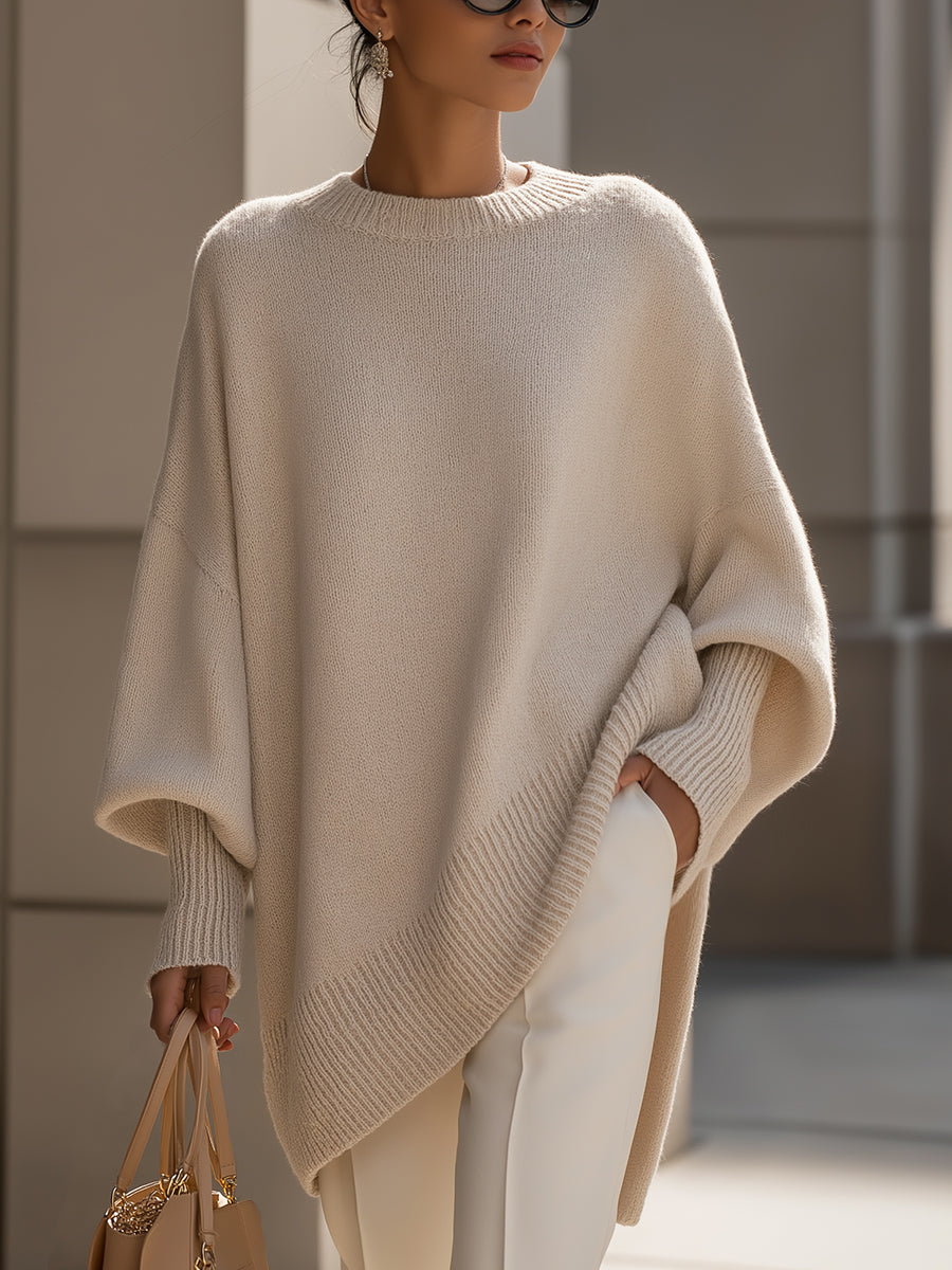 Poncho Jersey Oversize en color beige