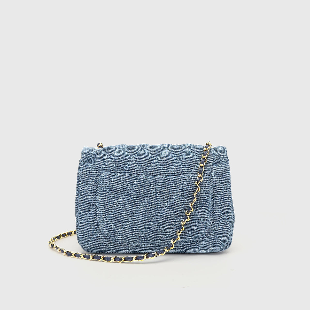 Bolso Vaquero con Cadena de Bolas Doradas Mujer