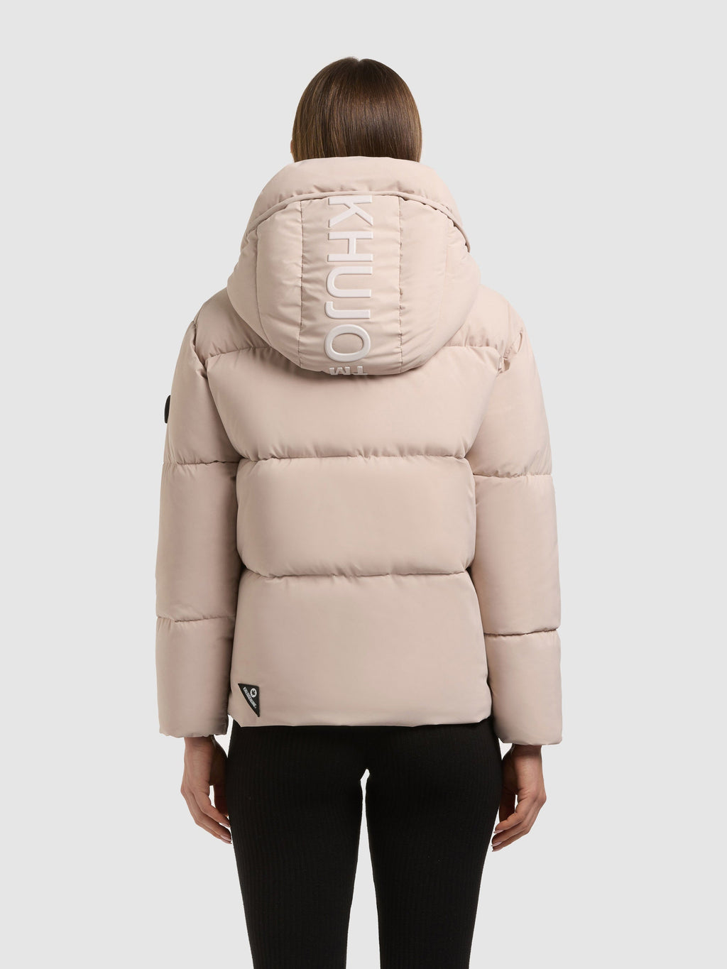 Chaqueta Acolchada Mujer Hombro Caído Capucha Desmontable