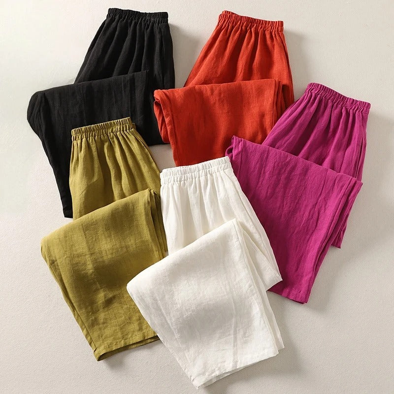 Pantalón Fluido de Algodón y Lino foto 1