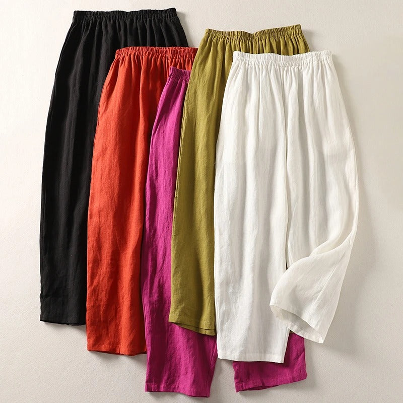 Pantalón Fluido de Algodón y Lino foto 2