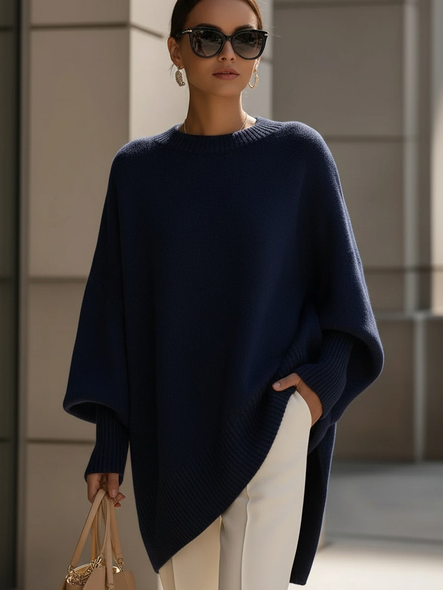 Poncho Jersey Oversize en color azul marino