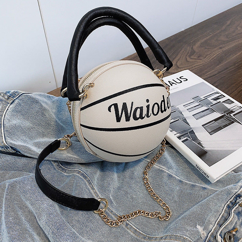 Bolso Forma de Balón con Cadena Bandolera Mujer