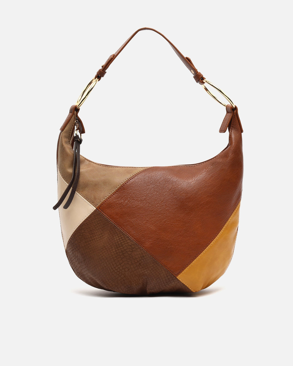 Bolso Hobo con Estampado Patchwork