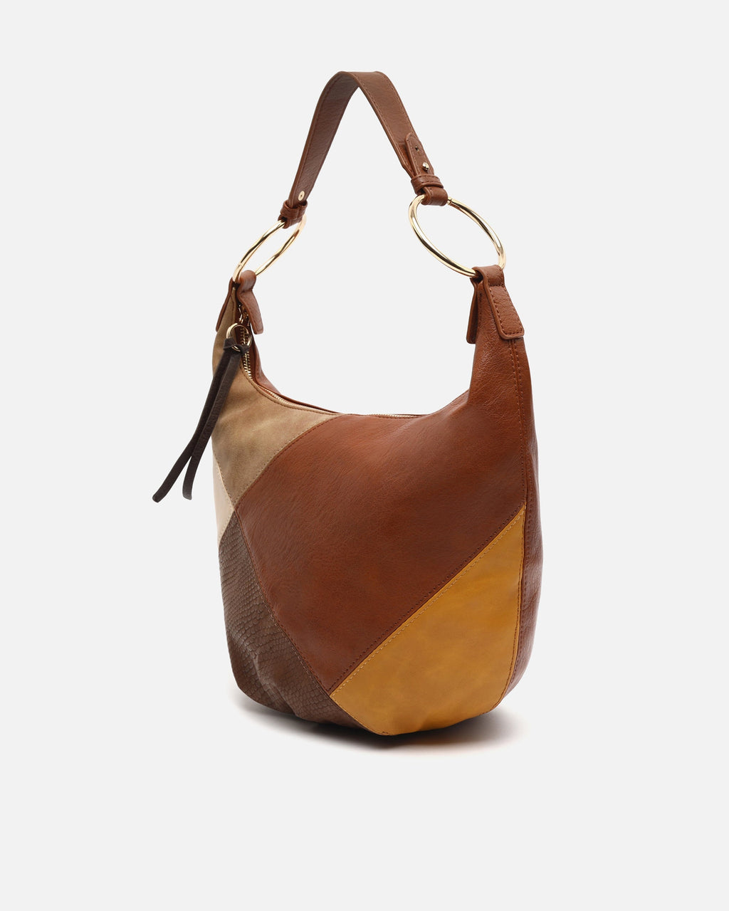 Bolso Hobo con Estampado Patchwork