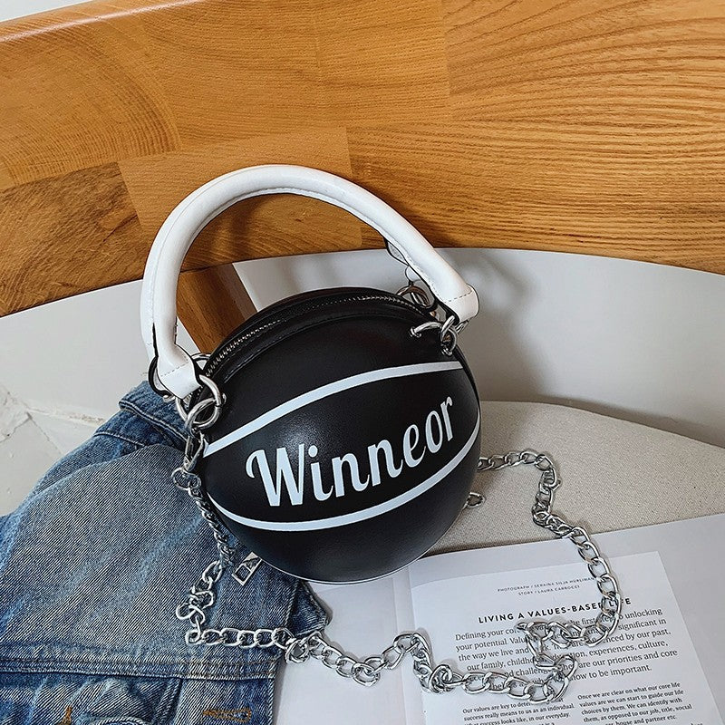 Bolso Forma de Balón con Cadena Bandolera Mujer