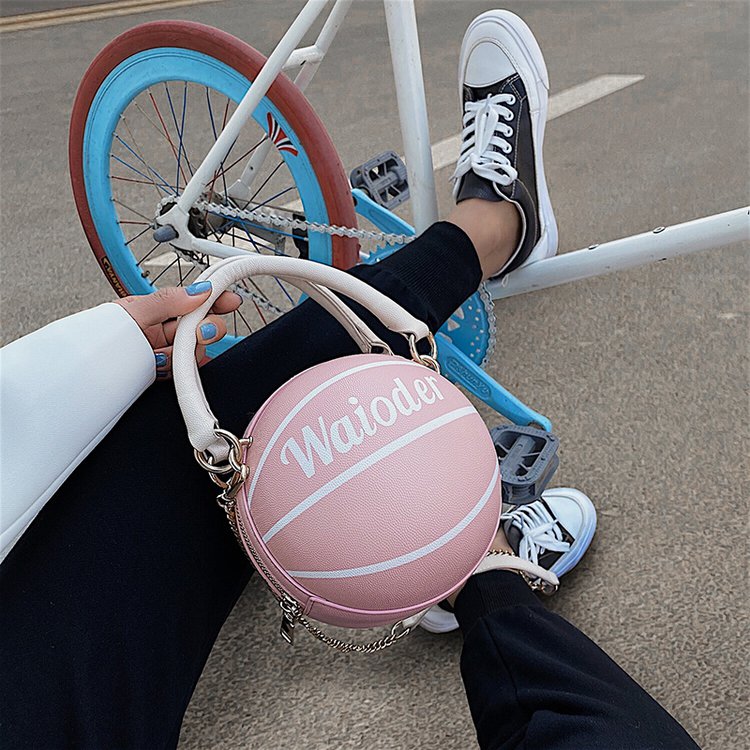Bolso Forma de Balón con Cadena Bandolera Mujer