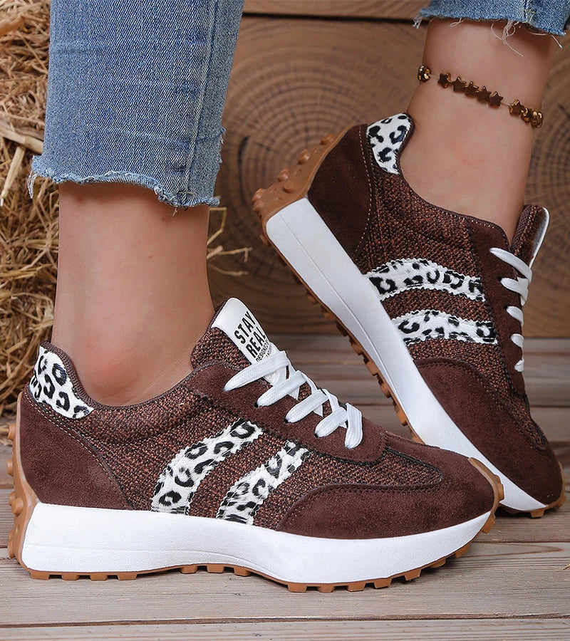 Zapatillas Elegantes de Uso Diario en color marrón leopardo