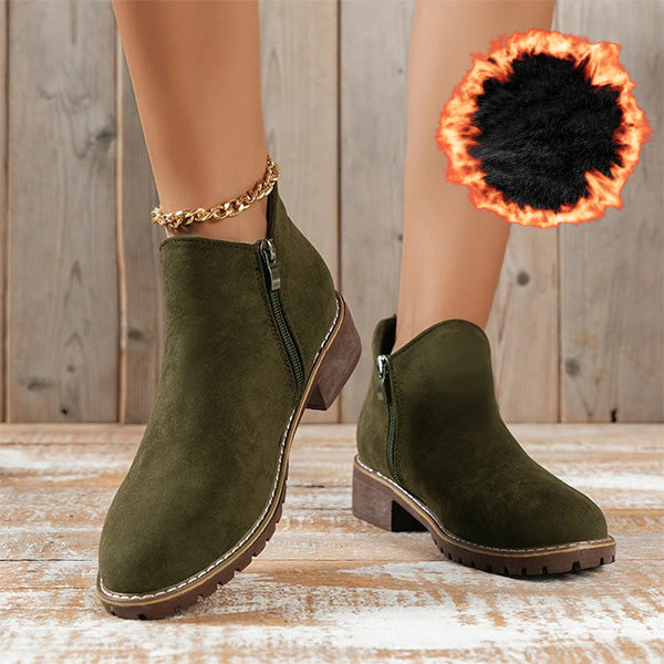 Botines Elegantes y Cómodos Otoño-Invierno en color verde