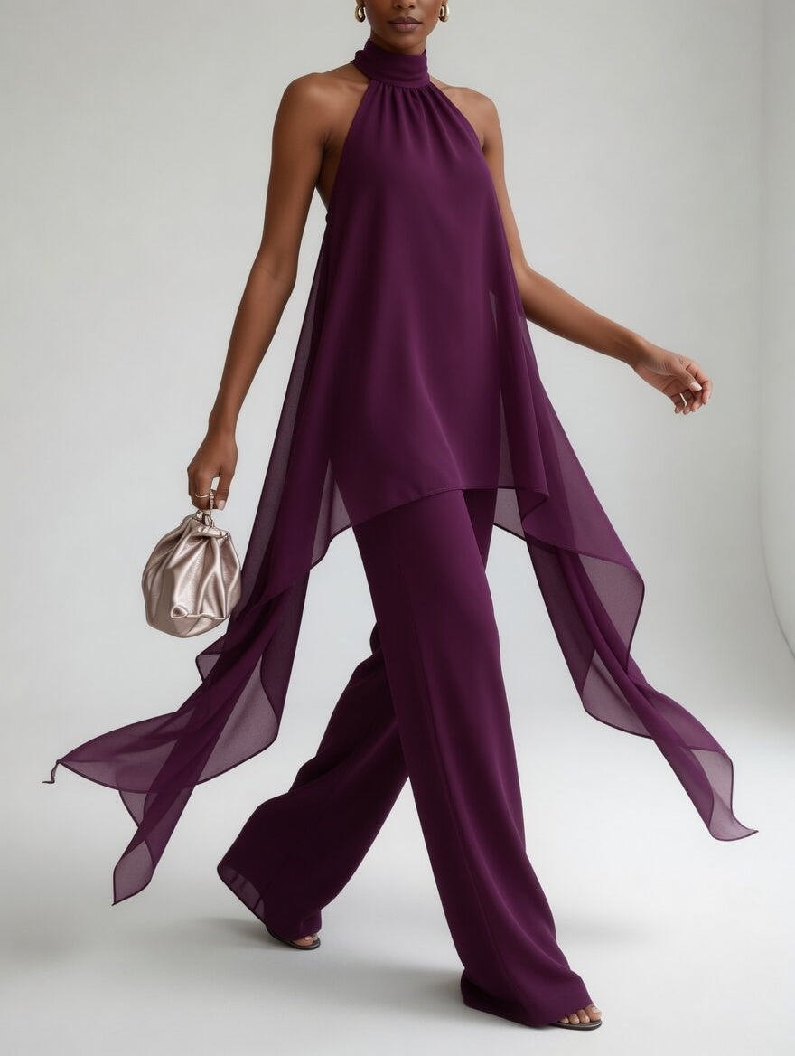 Conjunto Halter Fluido Sofisticado foto 4