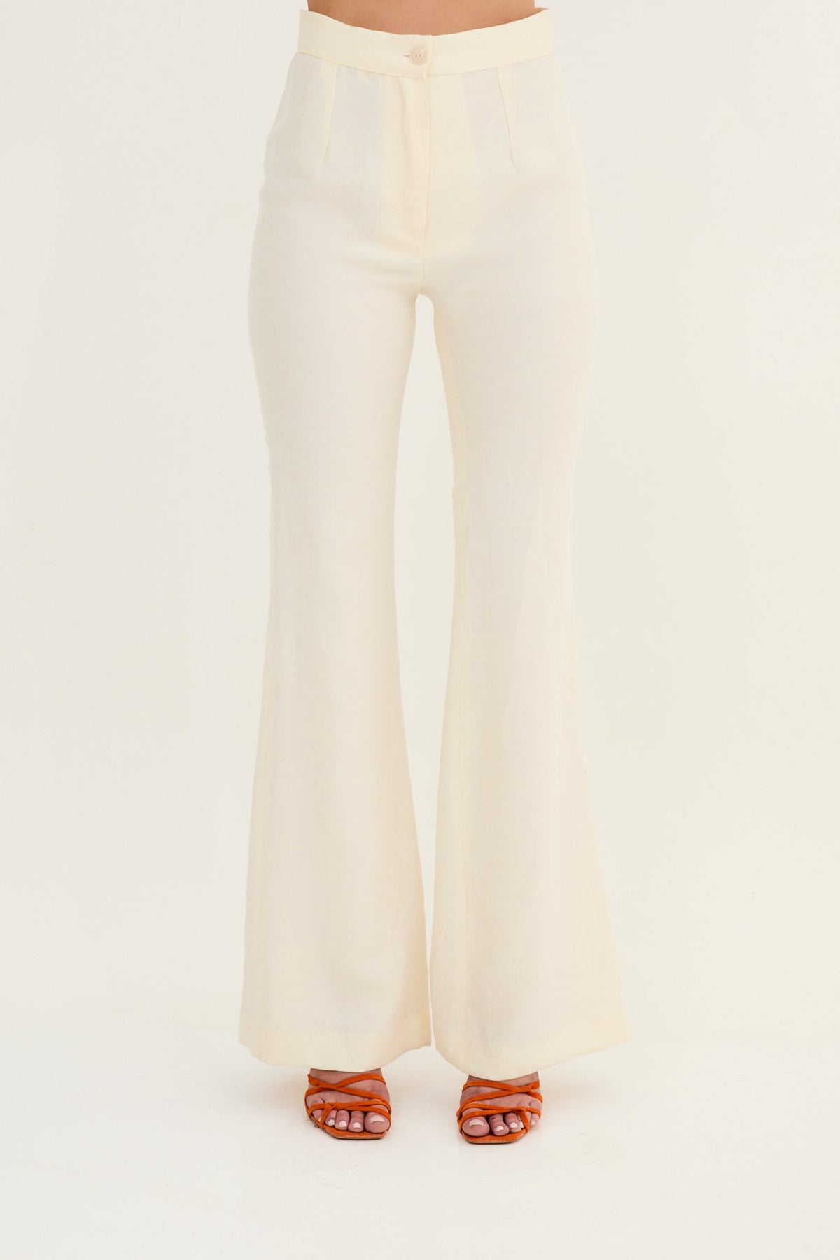 Pantalón Flare Crop Crudo
