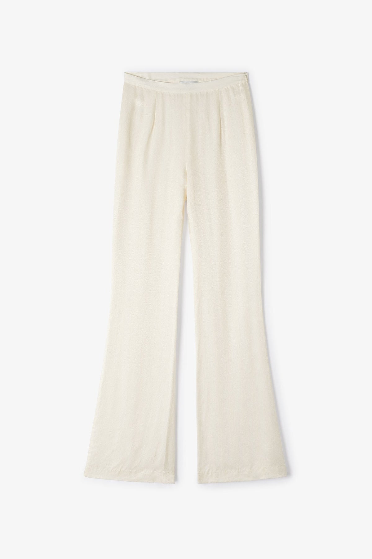 Pantalón Acampanado Jacquard Zigzag Crudo