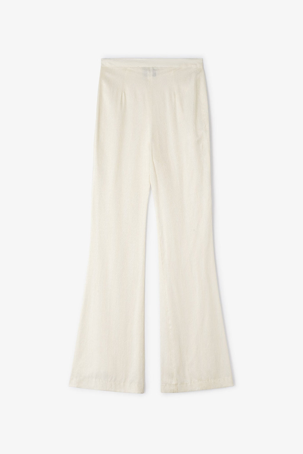 Pantalón Acampanado Jacquard Zigzag Crudo