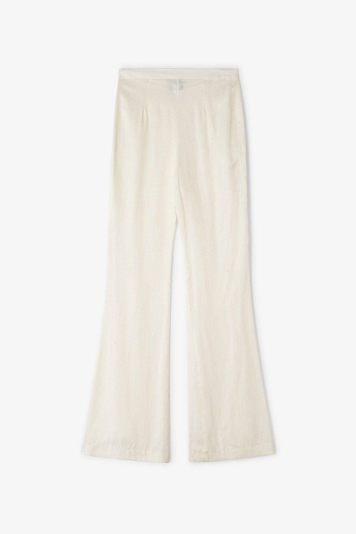Pantalón Acampanado Jacquard Zigzag Crudo