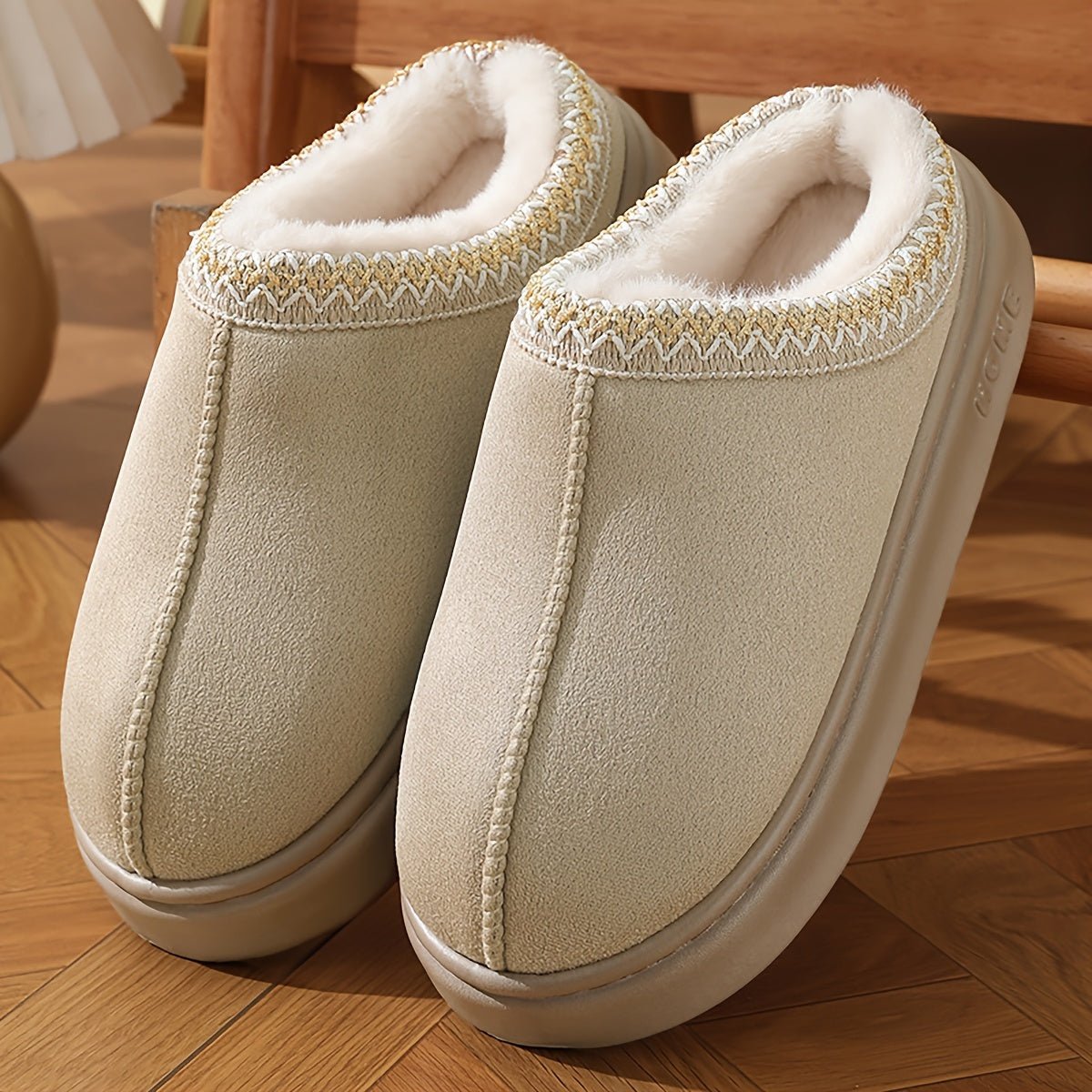 Pantuflas de Invierno Calientes y Cómodas en color beige