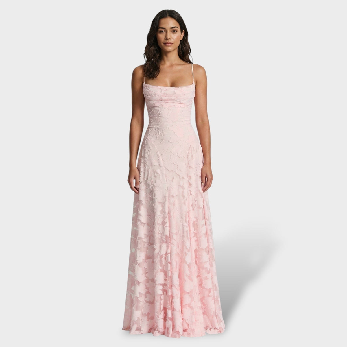 Women's Open-Back Lace Long Evening Dress