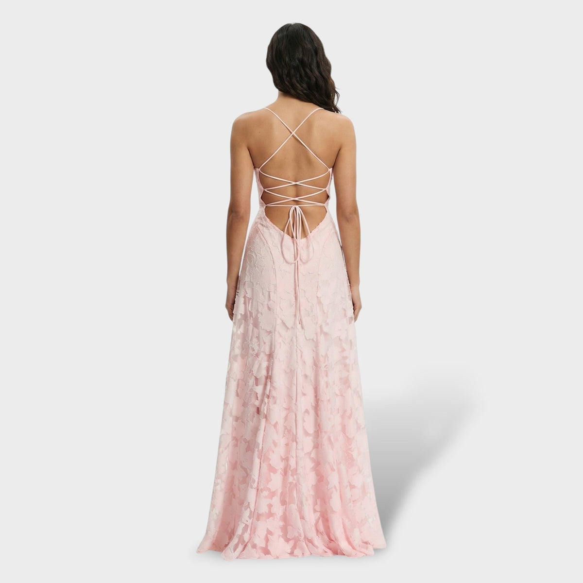 Vestido Largo de Fiesta con Espalda Descubierta Mujer Encaje