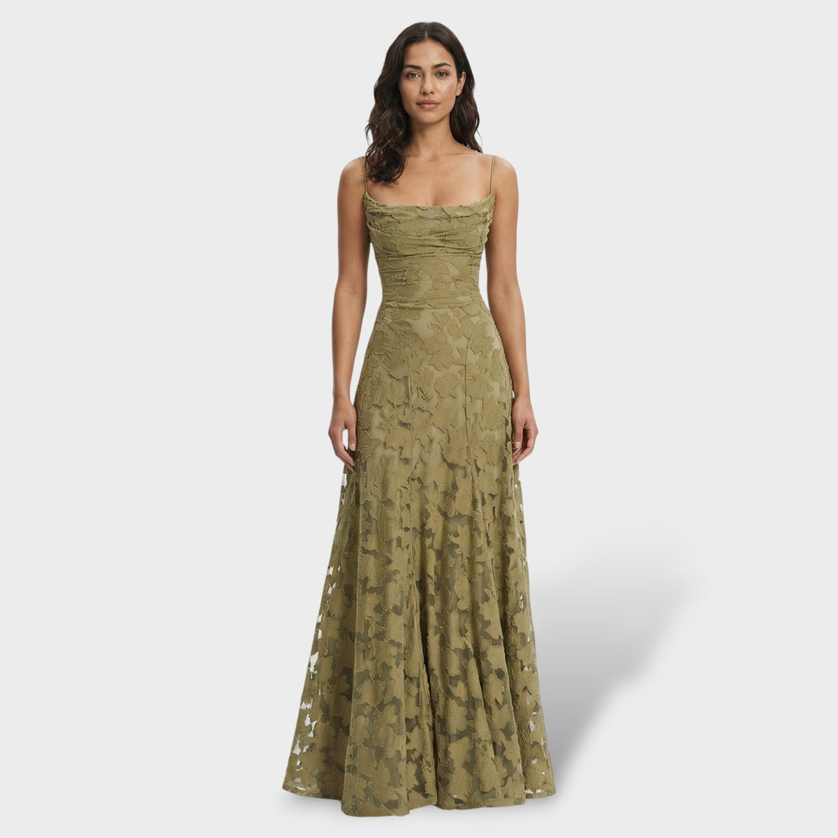 Women's Open-Back Lace Long Evening Dress