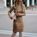 Vestido de Invierno de Punto Mujer Cuello Alto Manga Larga