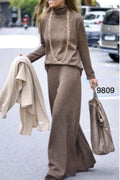 Conjunto de Jersey y Pantalón de Lana Suave en color topo