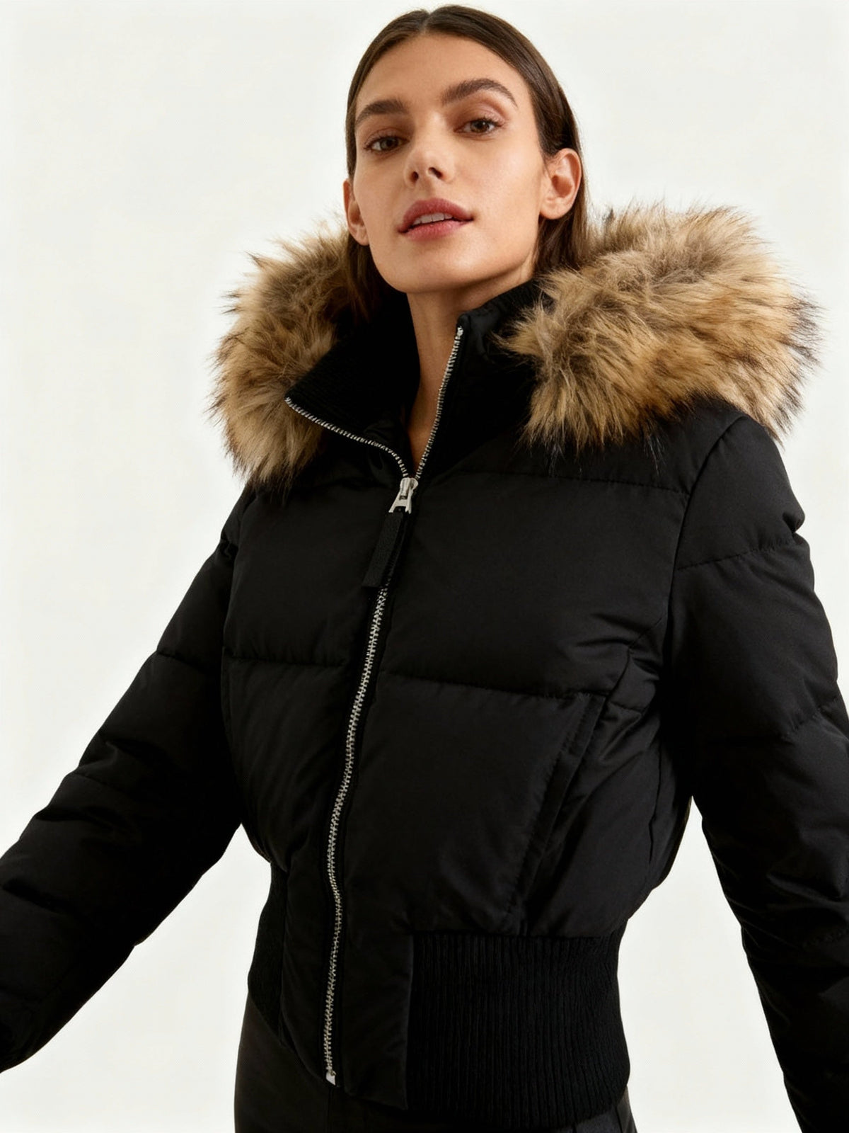 Chaqueta Plumífera Mujer Capucha Desmontable