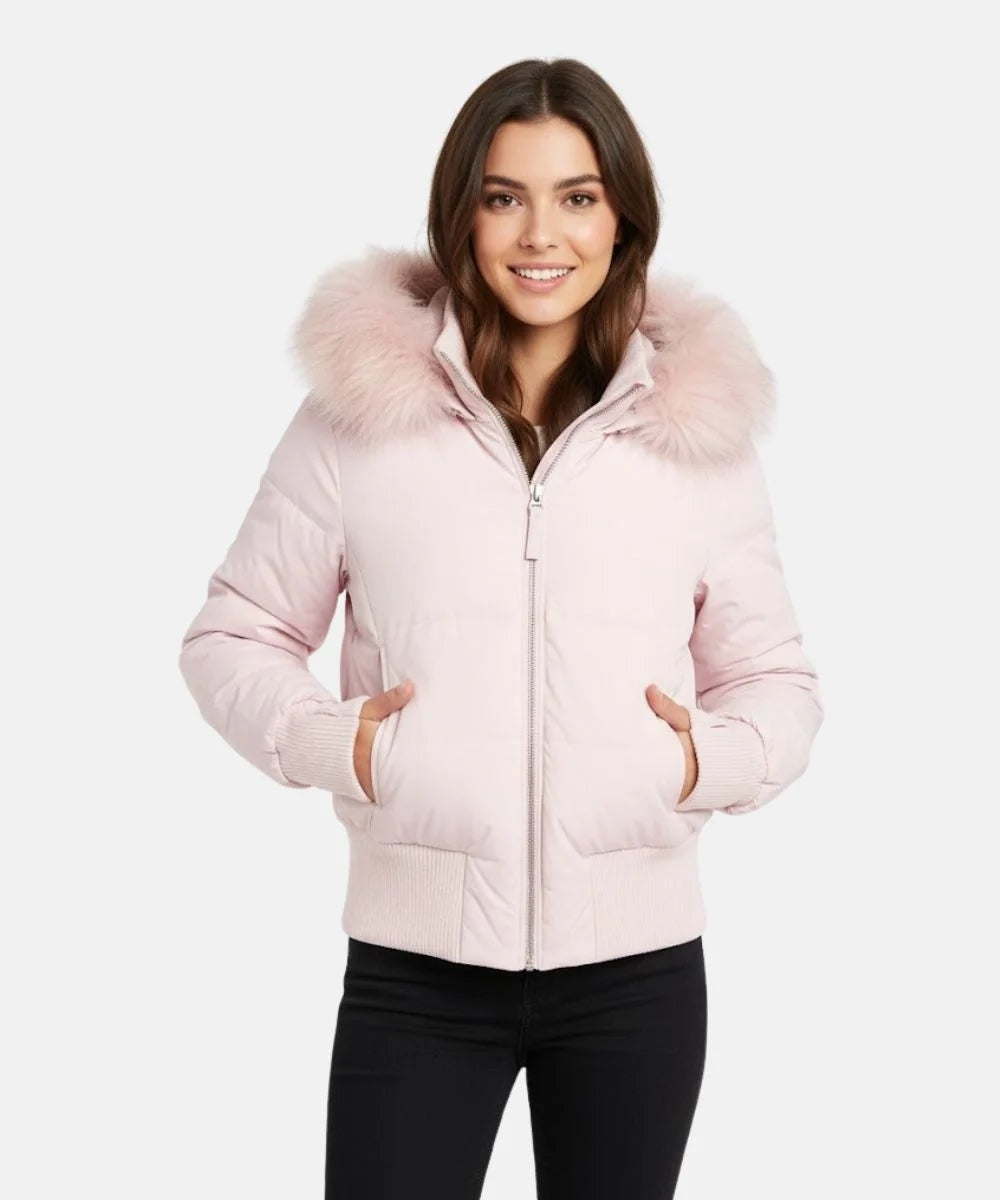 Chaqueta Plumífera Mujer Capucha Desmontable