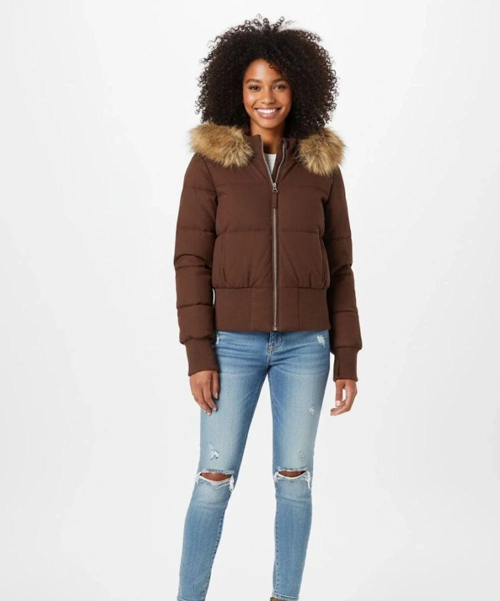 Chaqueta Plumífera Mujer Capucha Desmontable