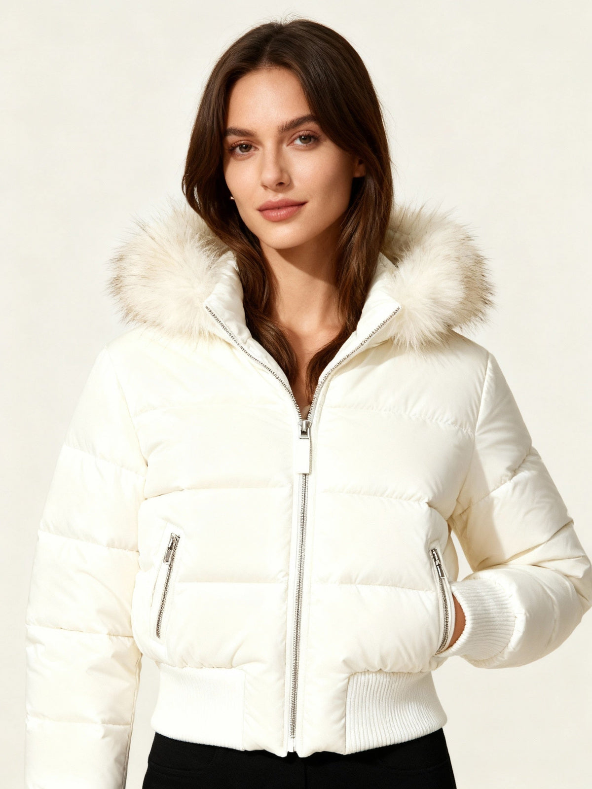 Chaqueta Plumífera Mujer Capucha Desmontable