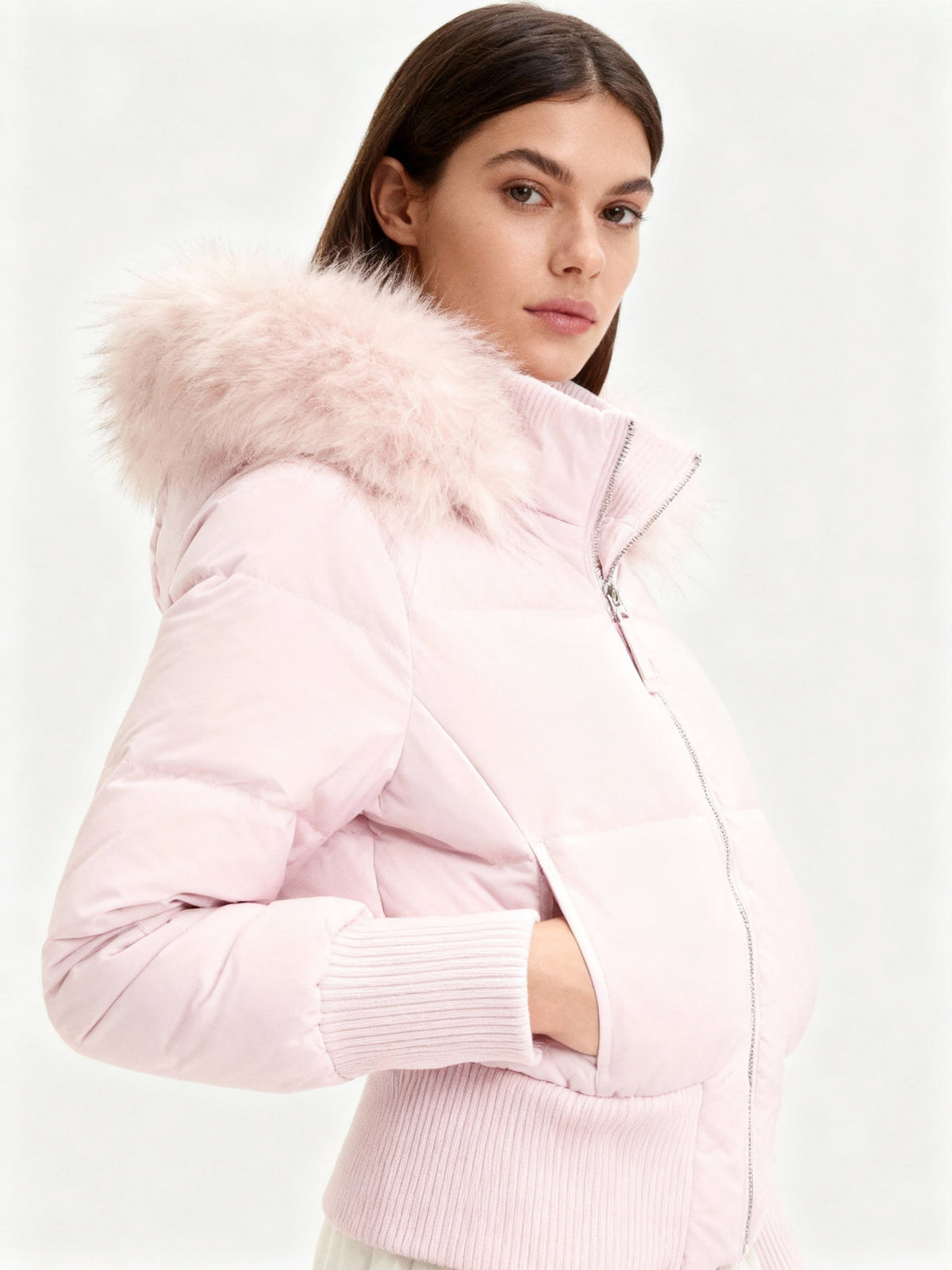 Chaqueta Plumífera Mujer Capucha Desmontable