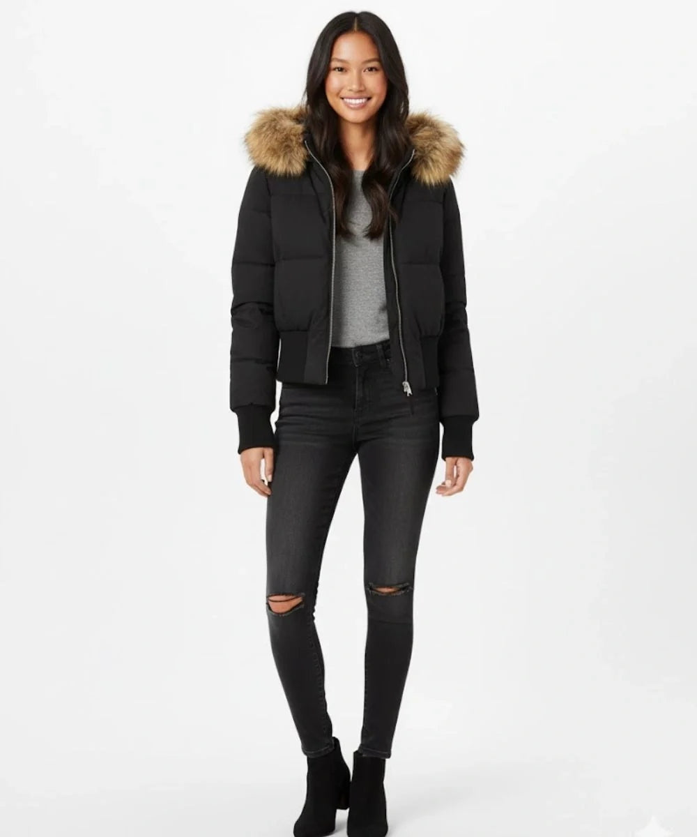 Chaqueta Plumífera Mujer Capucha Desmontable
