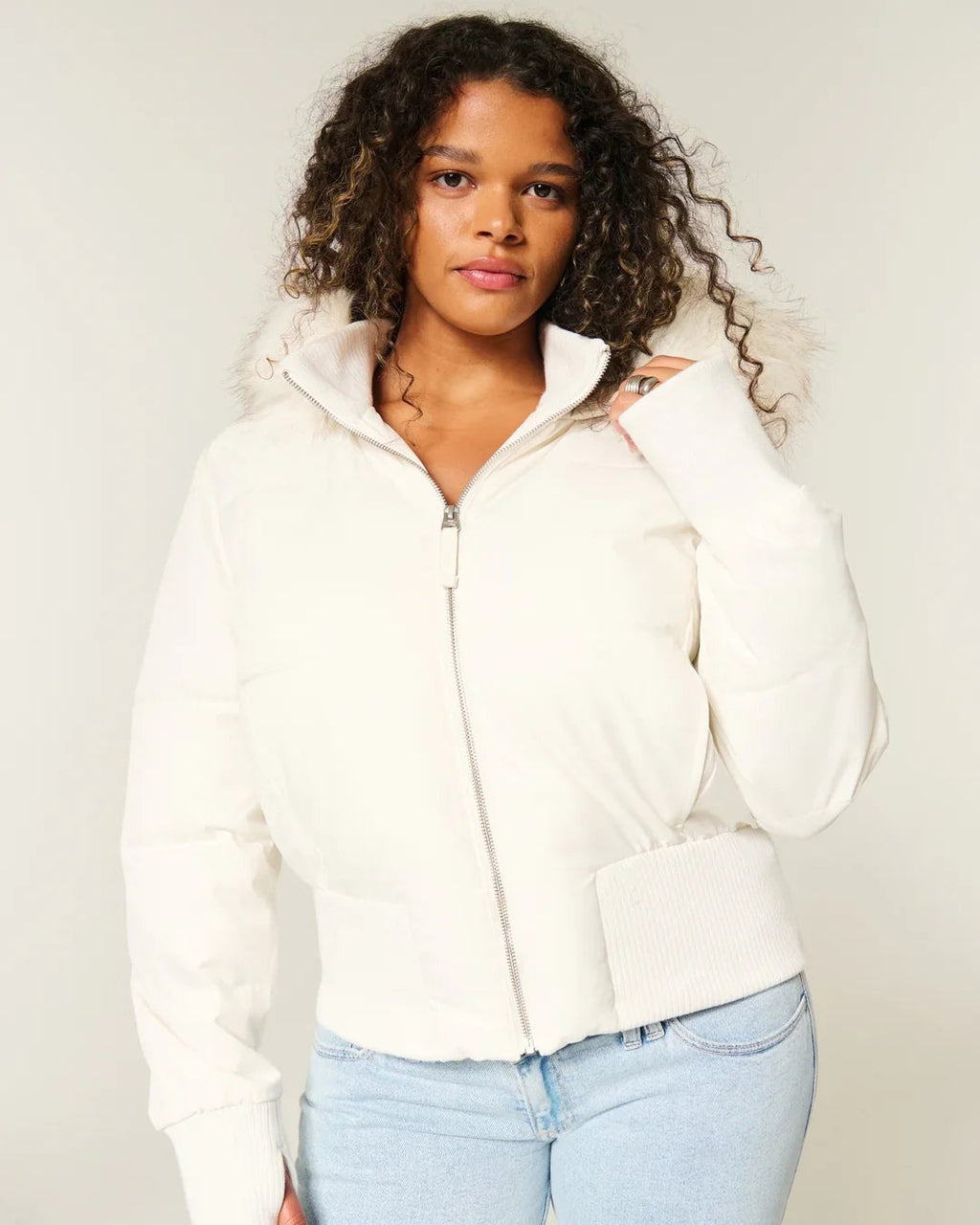 Chaqueta Plumífera Mujer Capucha Desmontable