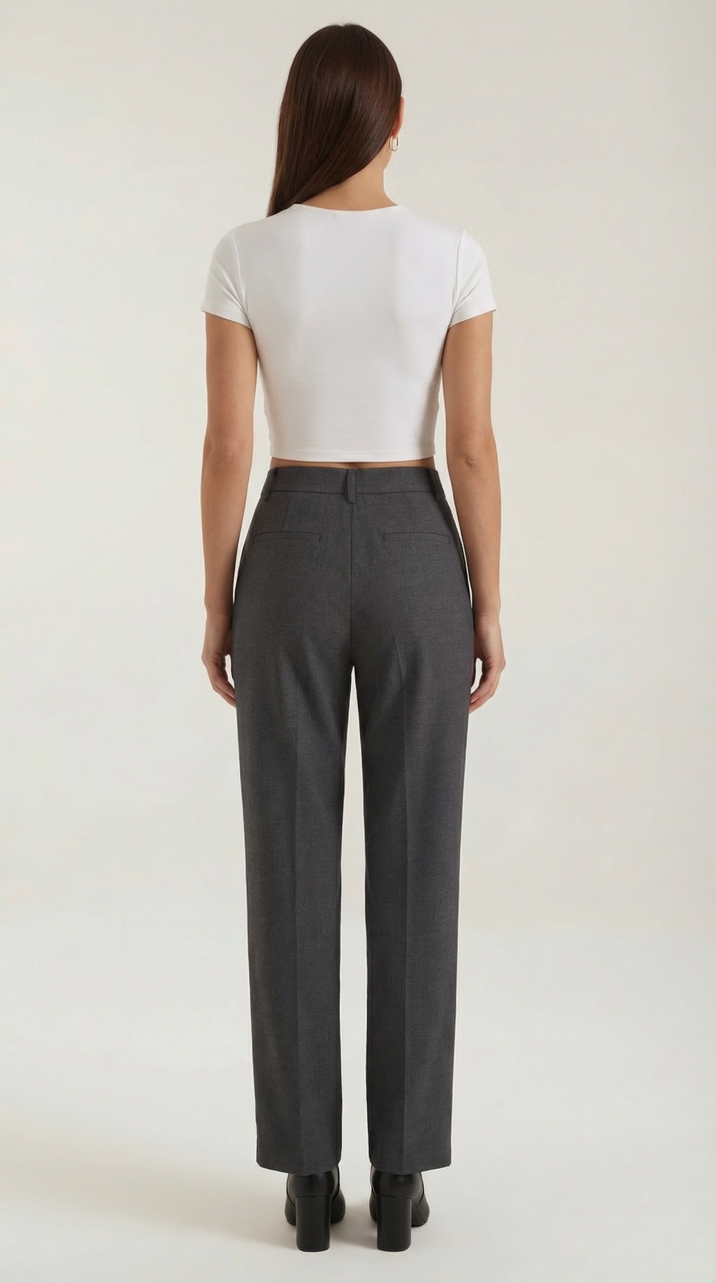 Pantalón Recto Plisado Mujer