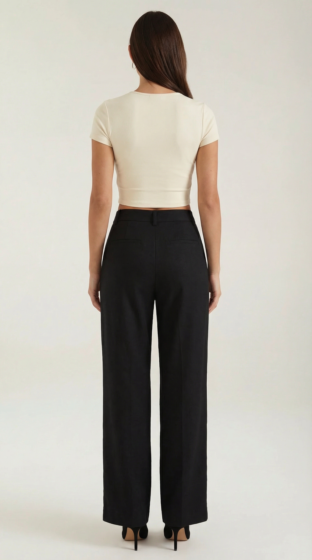 Pantalón Recto Plisado Mujer