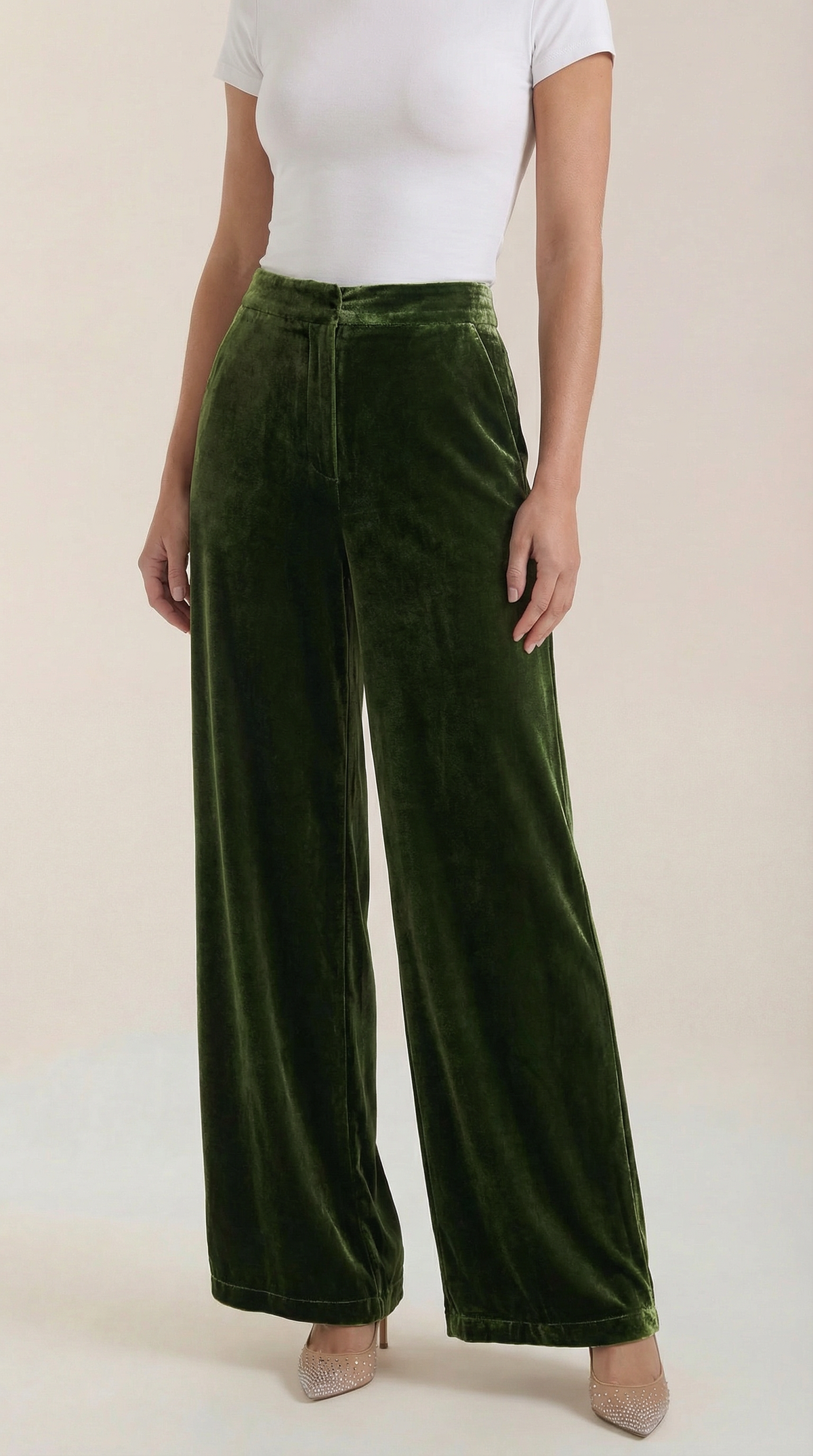 Pantalón Ancho de Terciopelo Mujer