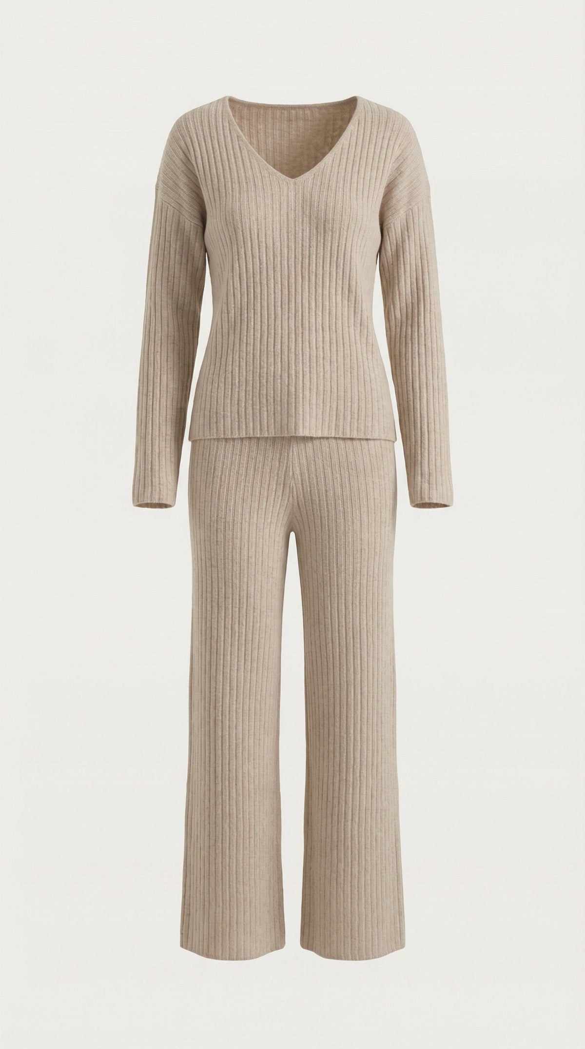 Conjunto de Punto Escote en V Mujer