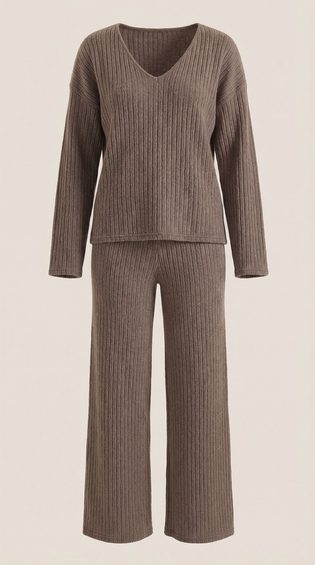 Conjunto de Punto Escote en V Mujer