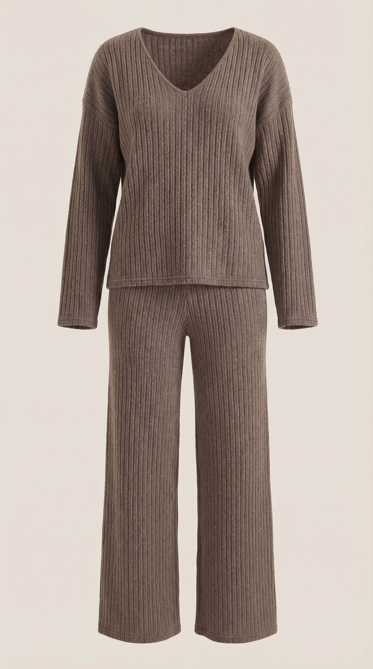 Conjunto de Punto Escote en V Mujer
