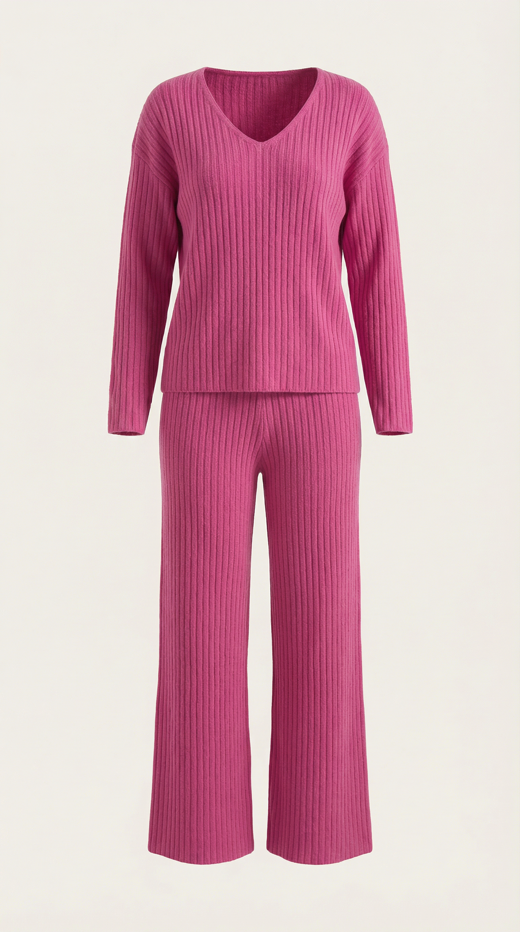 Conjunto de Punto Escote en V Mujer